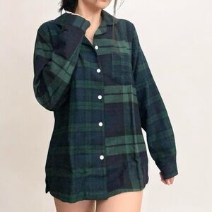L.L.BEAN® WOMEN'S SCOTCH PLAID FLANNEL PAJAMA SHIRT.